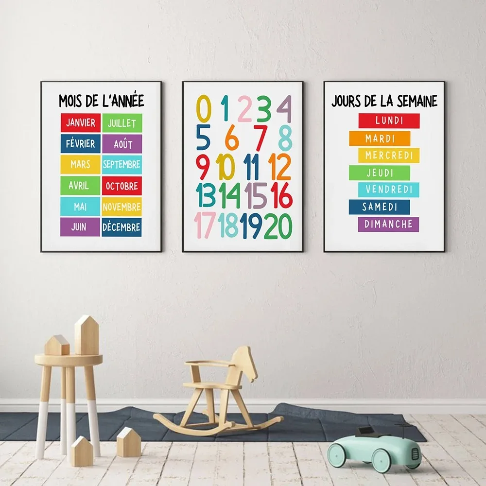Kids Educational Poster - 1 Pezzo Poster Educativo in Francese