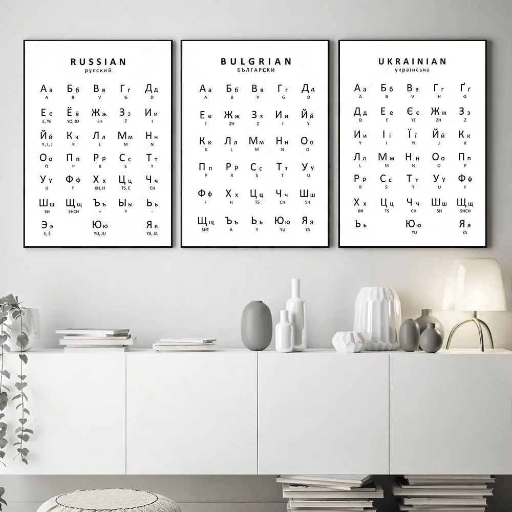 Kids Education Charts - 1 Pezzo Poster Alfabeto Russo, Ucraino
