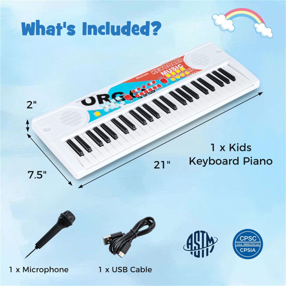 Kids Education Toy - Tastiera elettronica per bambini a 49