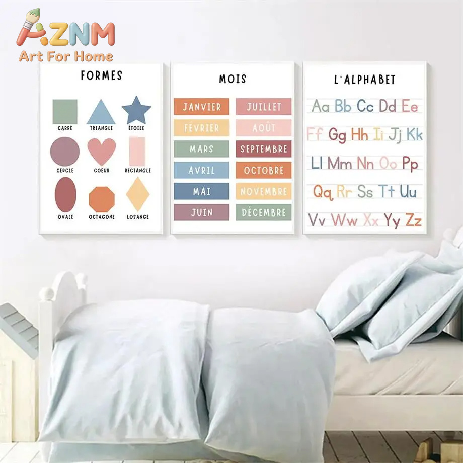 Dipinti su tela con numeri, al - Kids Educational Poster recensione e prezzo