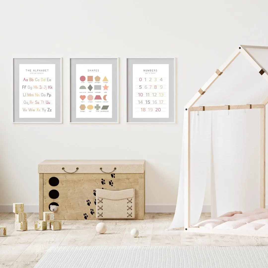 3 poster artistici neutri per  - Kids Educational Poster recensione e prezzo