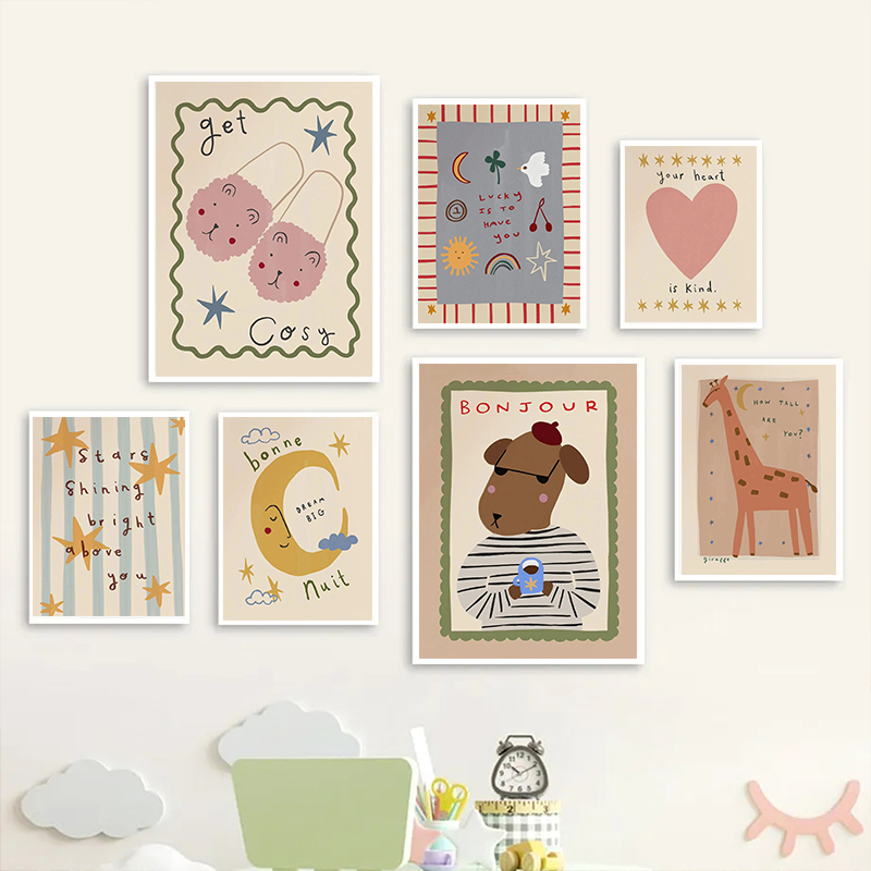 Bohemian Sun Moon Animal Carto - Kids Educational Poster recensione e prezzo