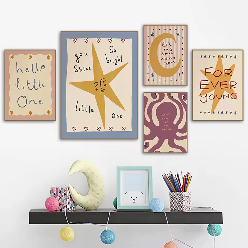 Bohemian Sun Moon Animal Carto - Kids Educational Poster recensione e prezzo